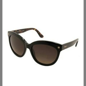 Salvatore Ferragamo Brown Black Cat Eye Sunglasses